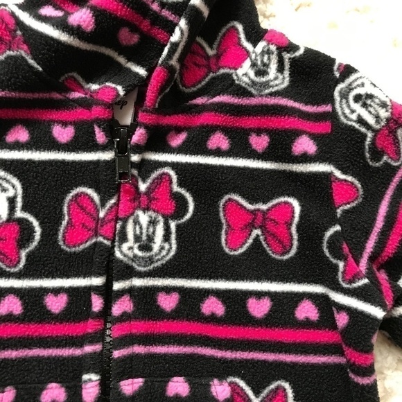 Disney: Minnie Heart & Bow Hooded Fleece Jacket 3T - Picture 3 of 6